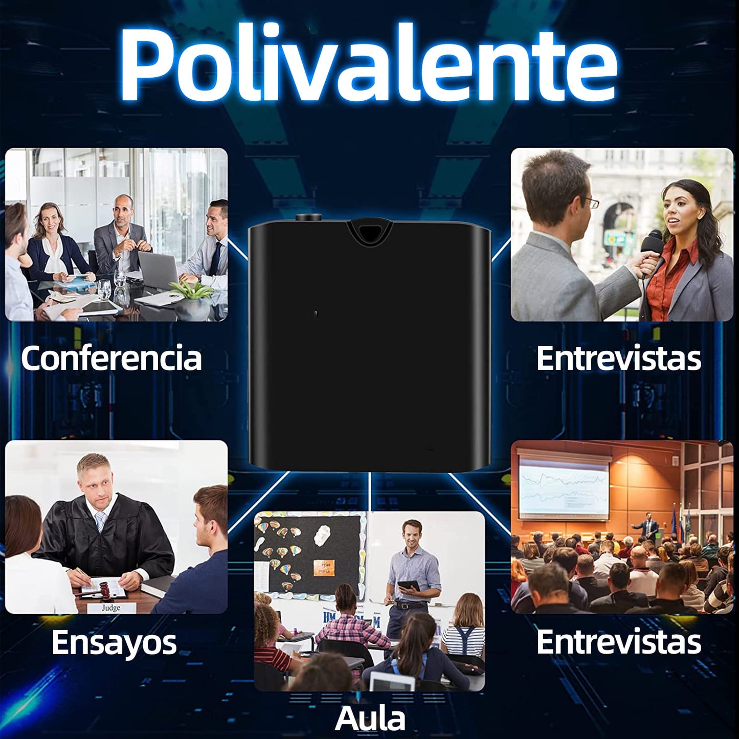 Grabadora de Voz PEIONO 8 GB Inteligente Negra con Cancelación de Ruido y Fuerza Magnética