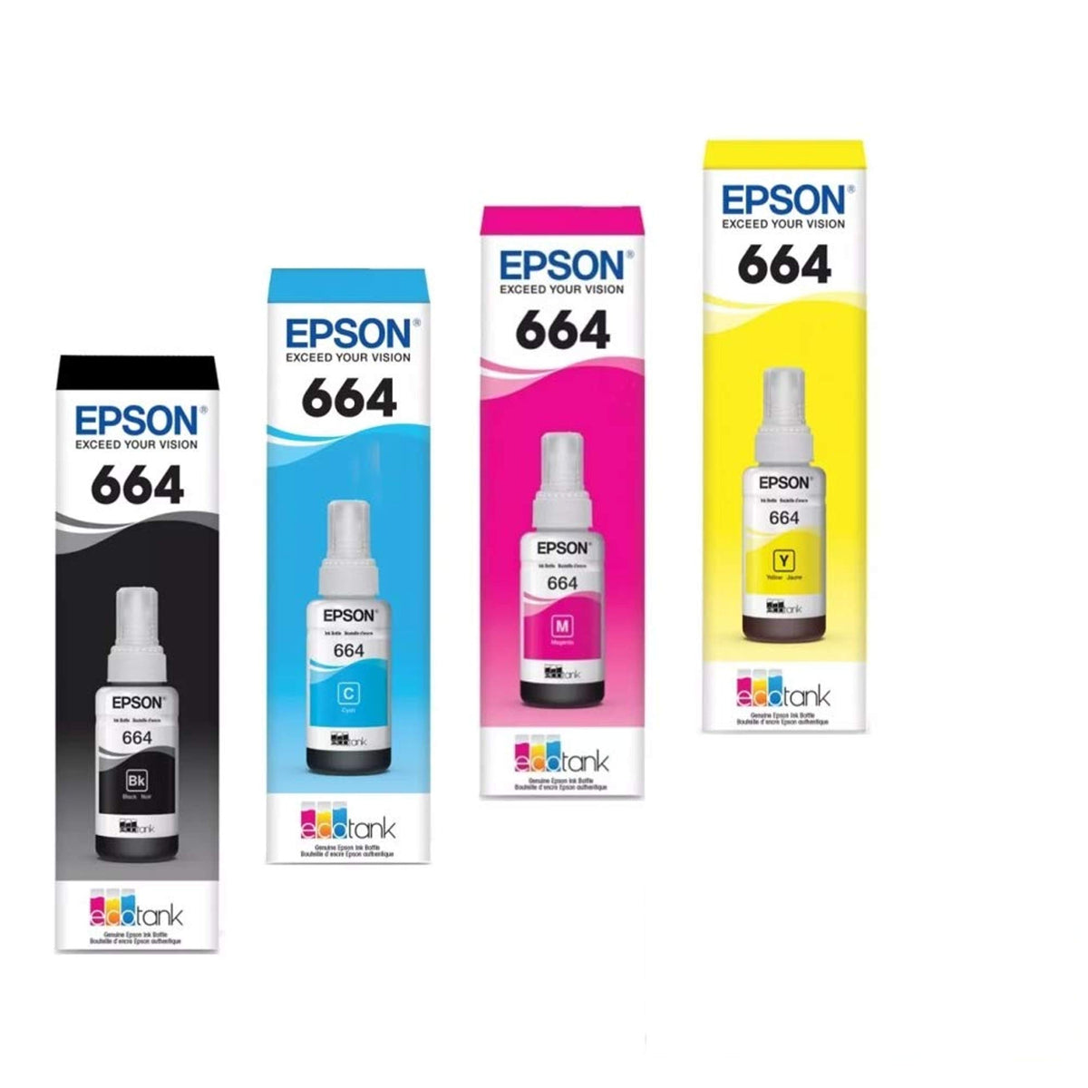 Pack Botella Tinta Epson T664 Negro Línea EcoTank Alto Rendimiento