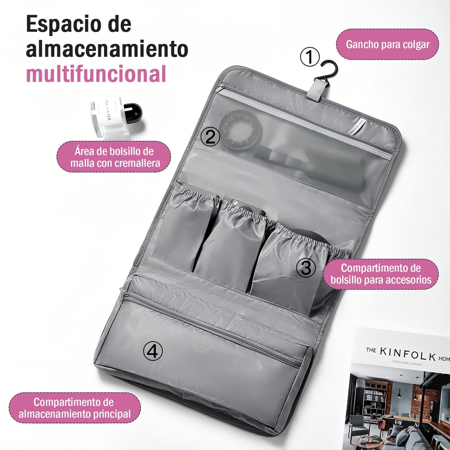 Funda de Viaje para Dyson Airwrap Styler/Shark Flexstyle, Bolsa de Viaje Portátil Impermeable con Gancho para Colgar, Organizador de Protección para Secadora y Planchas para Peinar el Cabello (Negro)