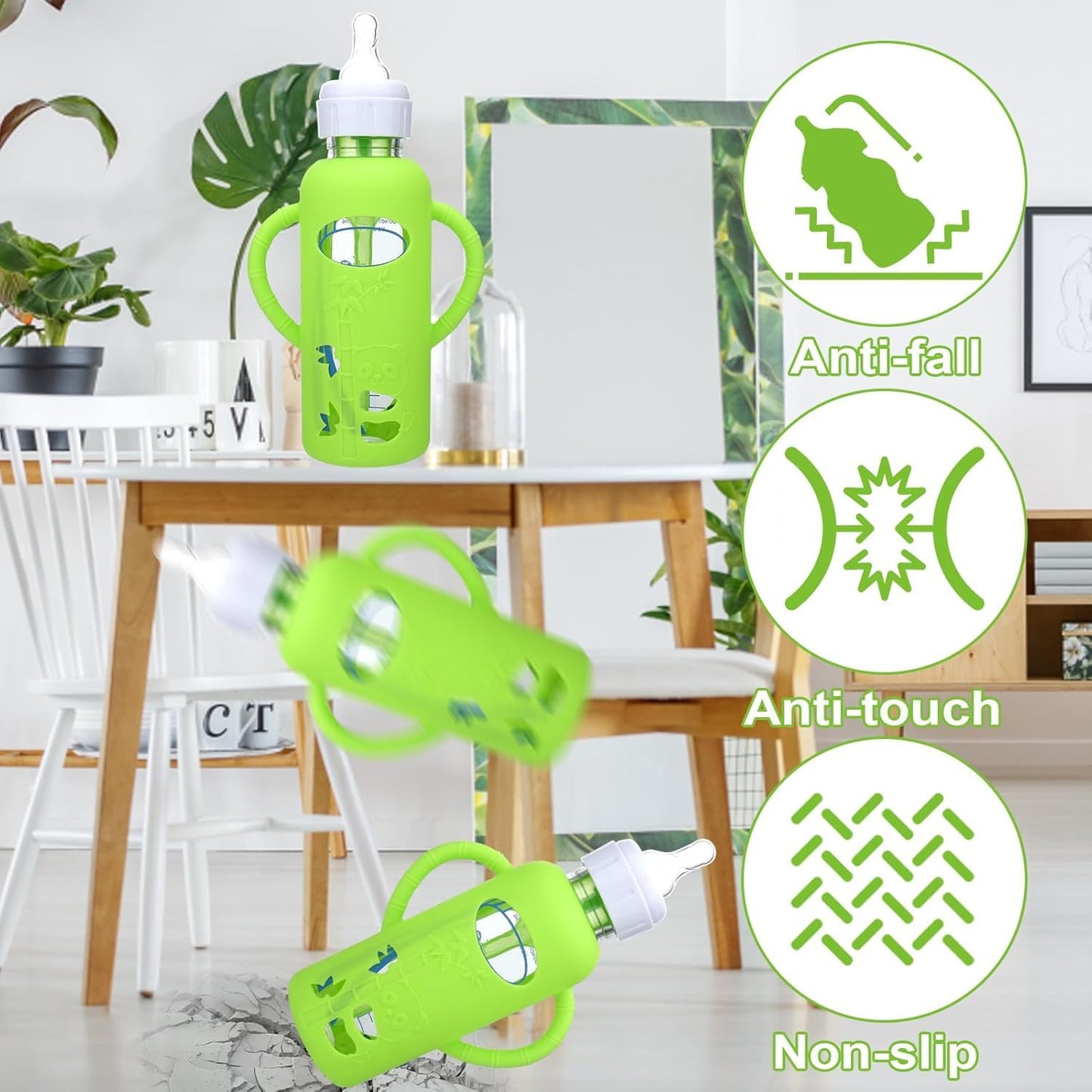 Funda de Silicona Dr. Brown's Azul Antiroturas Compatible con Botellas de Vidrio para Bebés