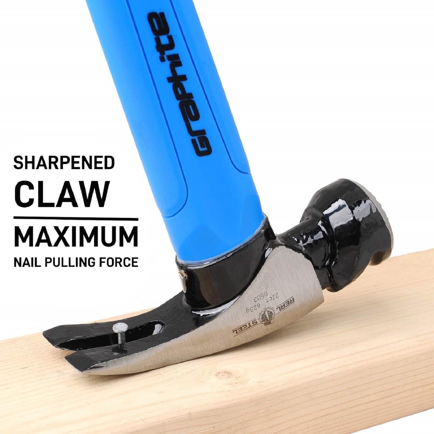 Martillo Magnético Real Steel Grafito Cabeza Fresada 22 Onzas Garra Recta