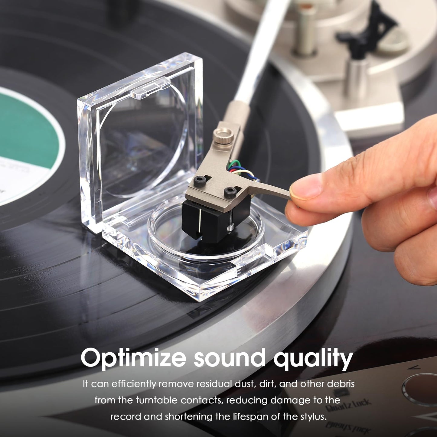 Limpiador antipolvo de gel antiestático para vinilo con lupa 30X
