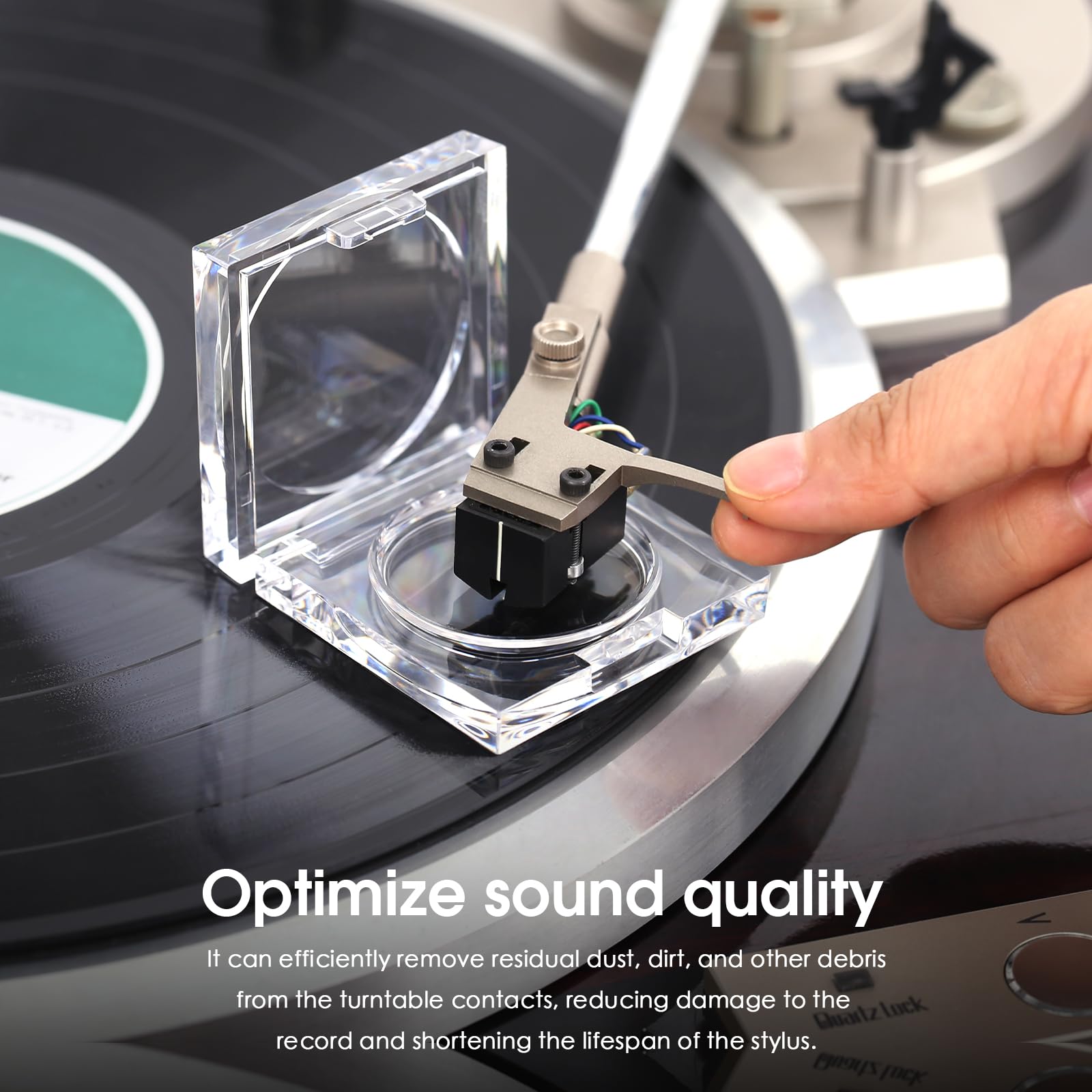 Limpiador antipolvo de gel antiestático para vinilo con lupa 30X