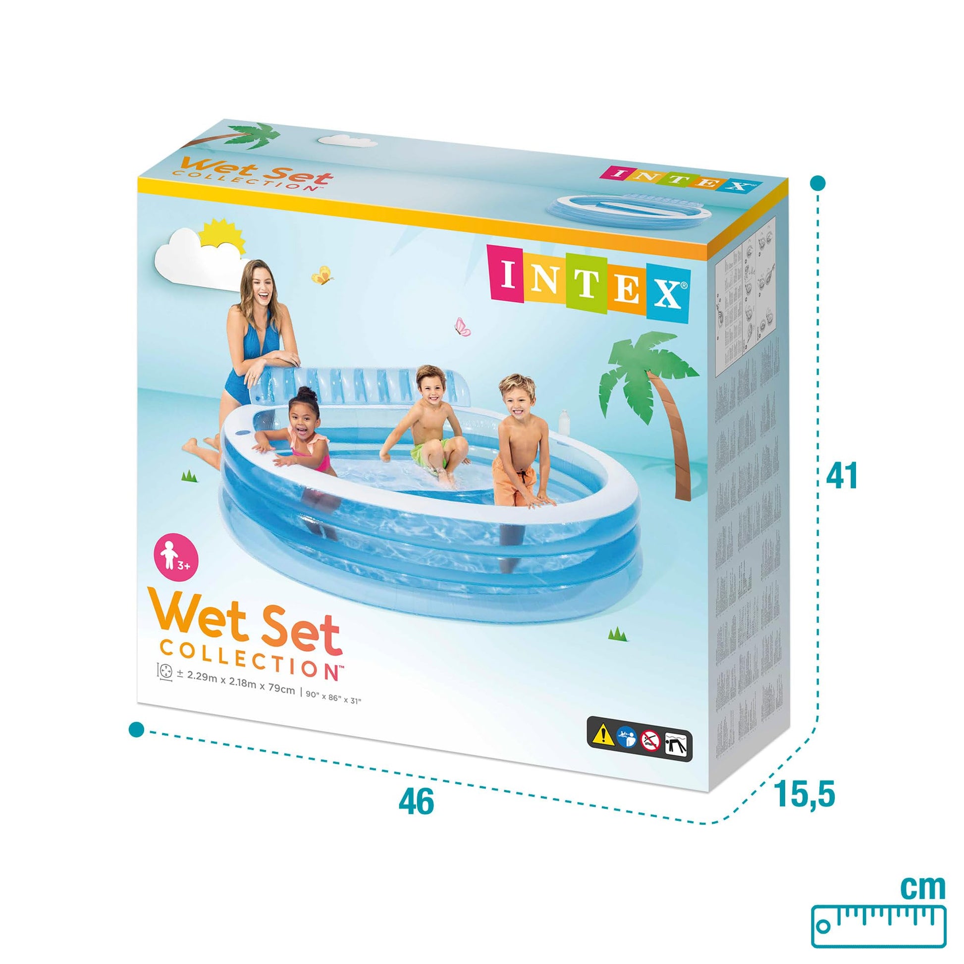 Intex 57190NP Alberca 57190NP Swim Centre, Piscinas Inflables Familiar, 88.2 x 85.0 x 29.9 Pulgadas