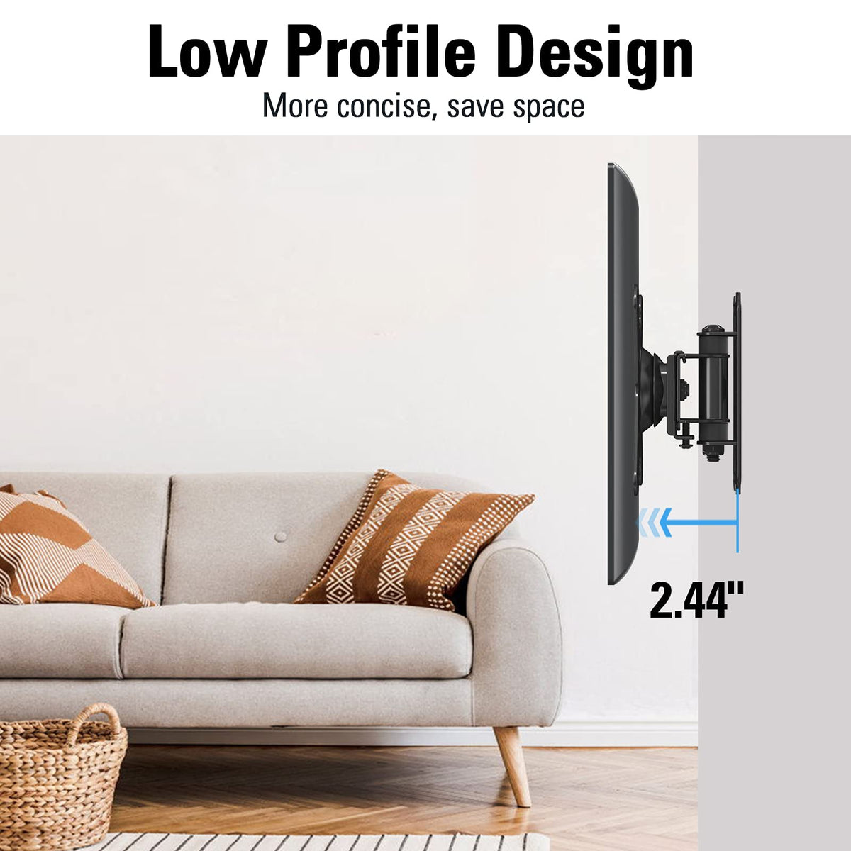 Soporte de Pared VESA para Monitor TV Negro con Rotación Giratoria de Inclinación