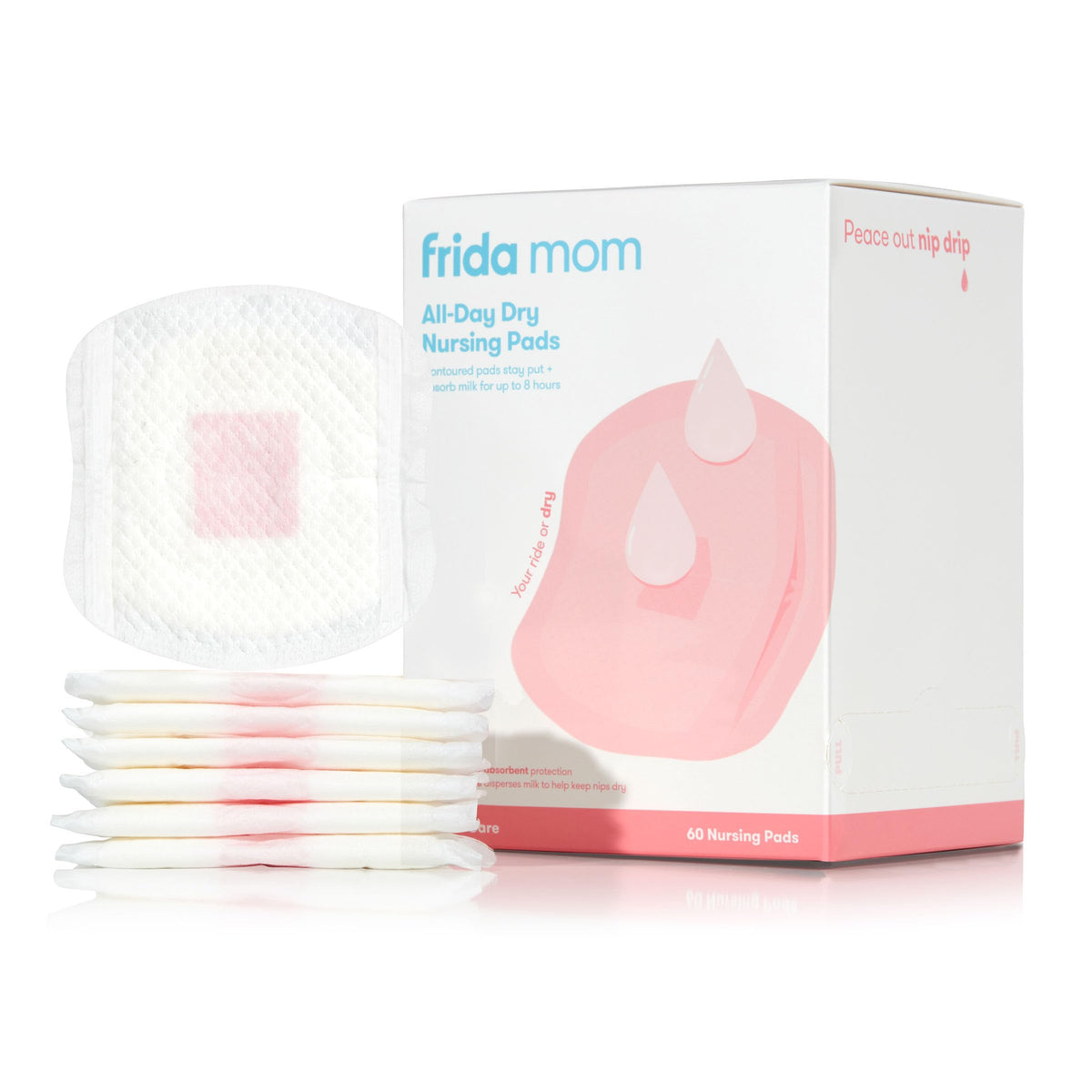 Frida Mom - almohadillas para orejas de lactancia desechables con ultra absorción y textura suave, esenciales para lactancia, 60 unidades