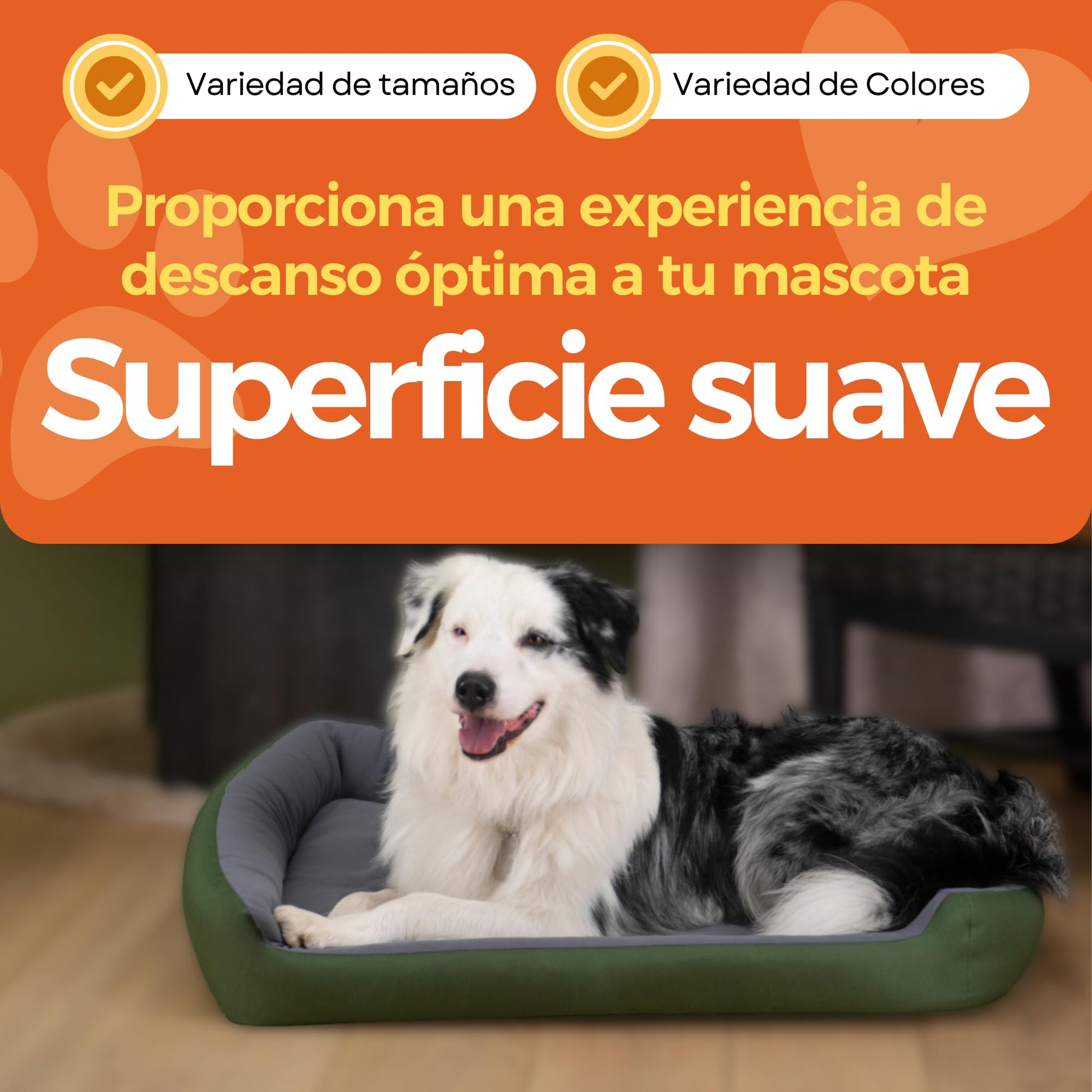 Cama para Perro PETS APPAREL HILLS Verde Gris Resistente Confortable Relleno Suave Large