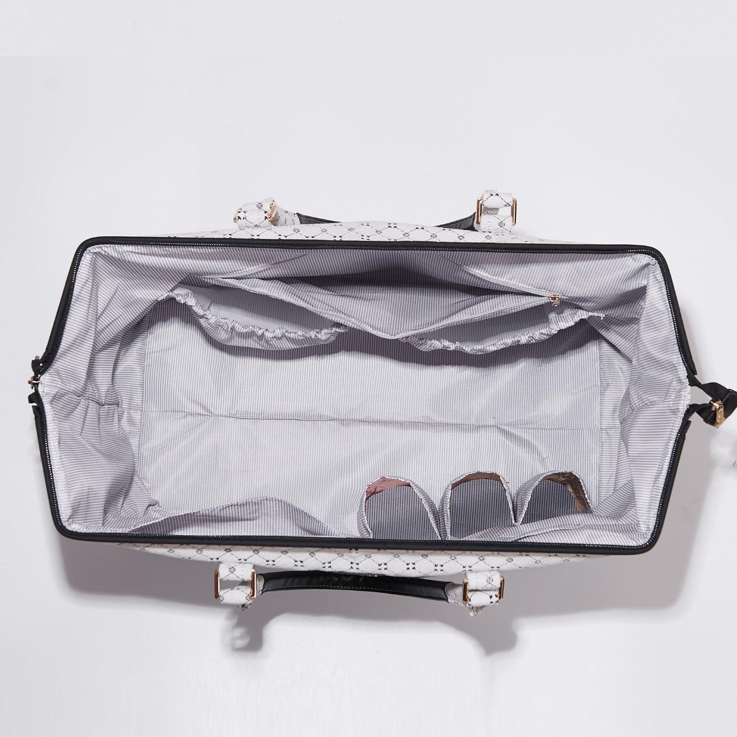 SUNVENO - Bolsa de viaje para mujer, bolsa de viaje para mamá, bolsa de pañales de gran capacidad, color blanco, Blanco