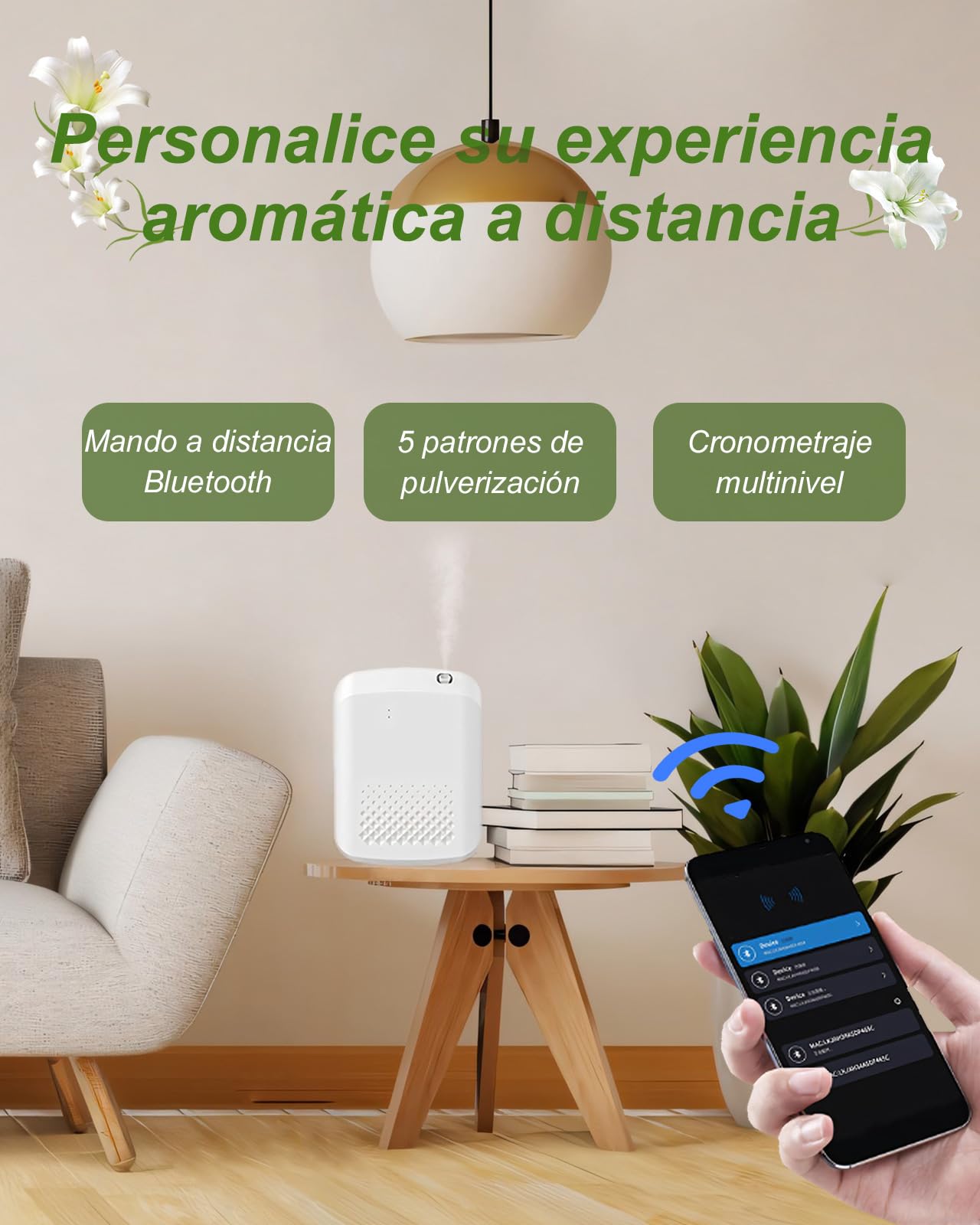 Máquina de Fragancia Bluetooth Inteligente de 400 Ml, Difusor de Aceite Esencial de Atomización Inteligente, Difusor de Aceite Esencial de Eléctrico para Hotel
