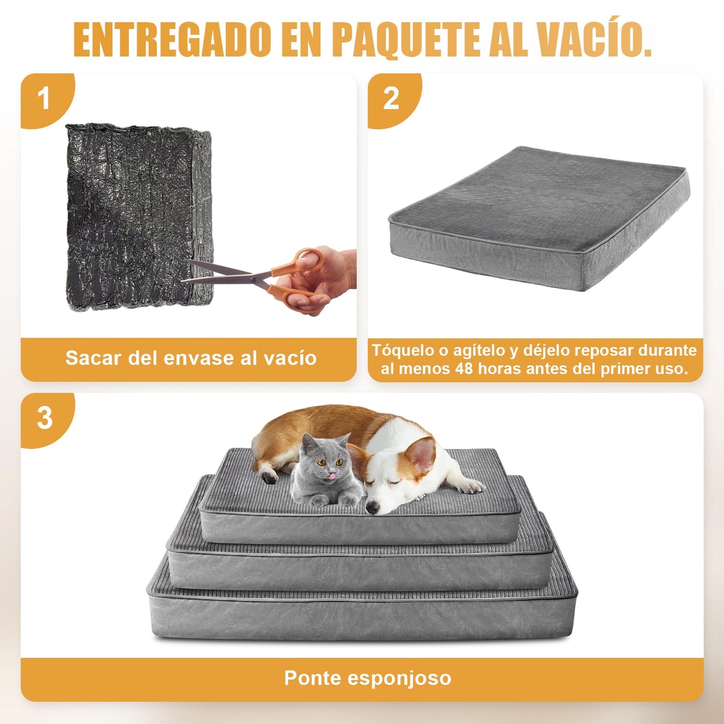 LINGLUCKY Cama para Perros Grande,120cm* 80cm Cama Ortopédica para Perros con Espuma Viscoelástica de Recuperación Lenta,XXL 47in Impermeable de Doble Cara Extraíble y Lavable con Base Antideslizante