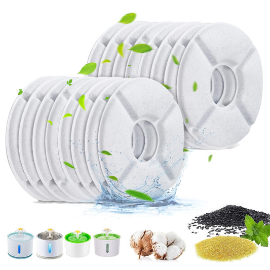 Filtros de Bebedero para Mascotas JUYAN Resina y Carbón Activo 16 Piezas Gatos