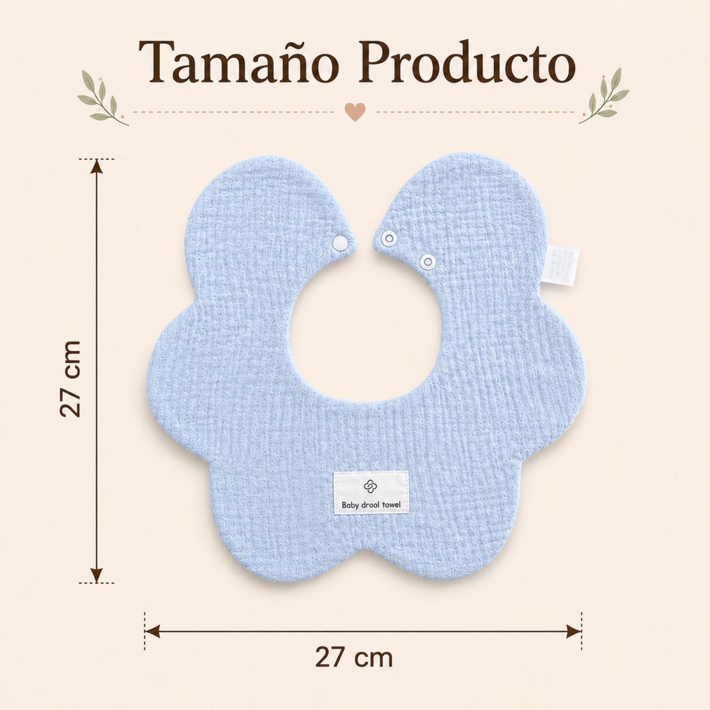 STRATOVATE 8 PCS Baberos para Bebé, Algodón Suave y Absorbente, Doble Cara