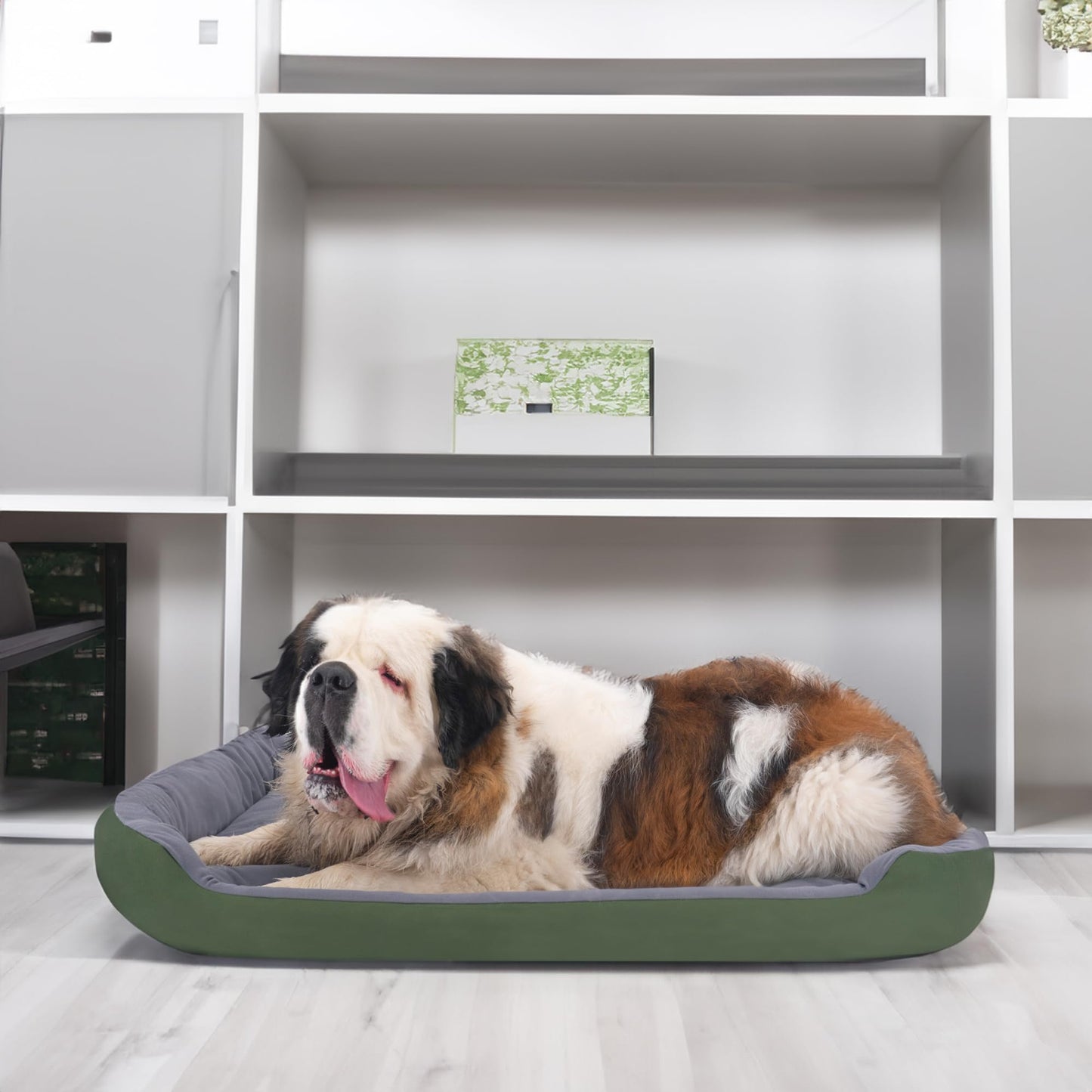 Cama Resistente para Perro PETS APPAREL HILLS Verde Gris Con Relleno Suave