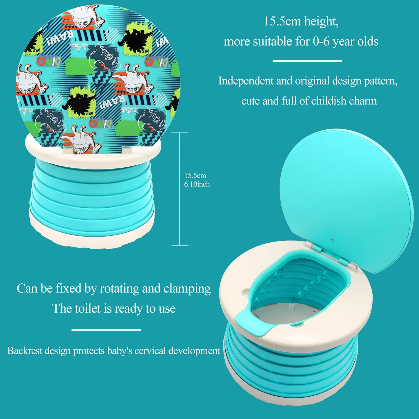 Asiento Plegable de Viaje para Niños Verde para Camping y Viajes