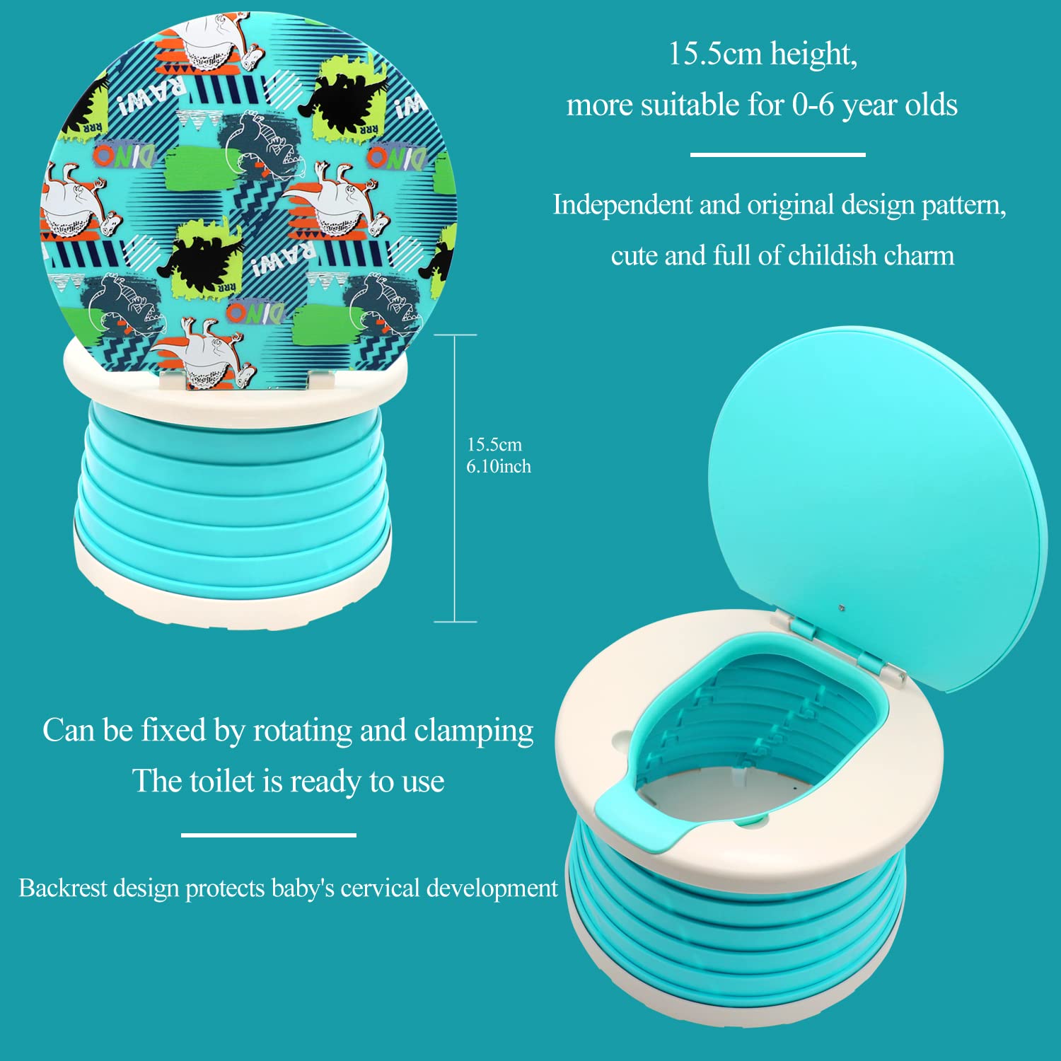 Asiento Plegable de Viaje para Niños Verde para Camping y Viajes