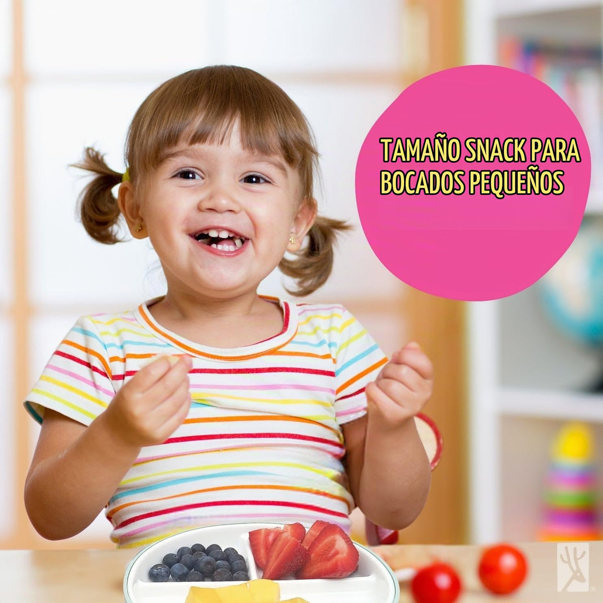 Elk and Friends Kids - Platos divididos de porcelana blanca de 6.7 pulgadas con mangas de succión de silicona, adecuados para bebés/niños pequeños, aptos para microondas y lavavajillas, vajilla para