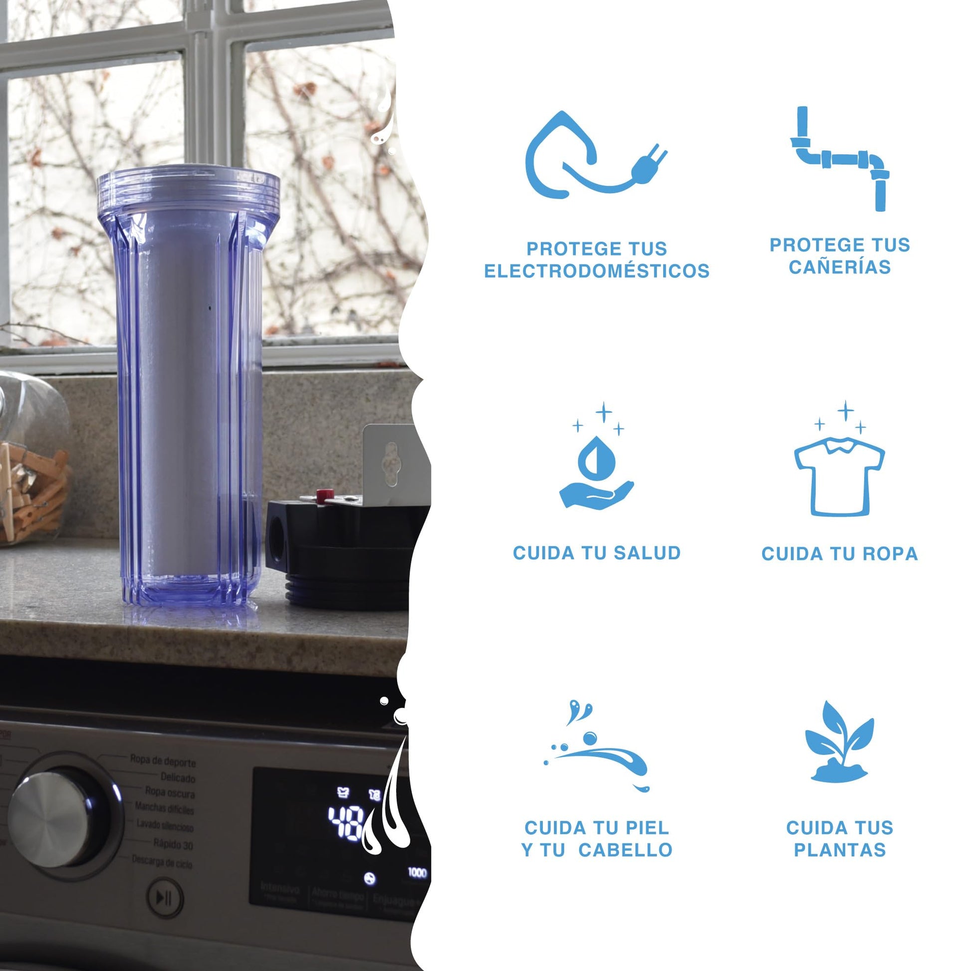 Repuesto Filtro de Agua Pura Big Stop Compatible Rotoplas triple gradiente 10 5 1 Micrones con Tecnología Patentada para Mayor Efectividad y Rendimiento