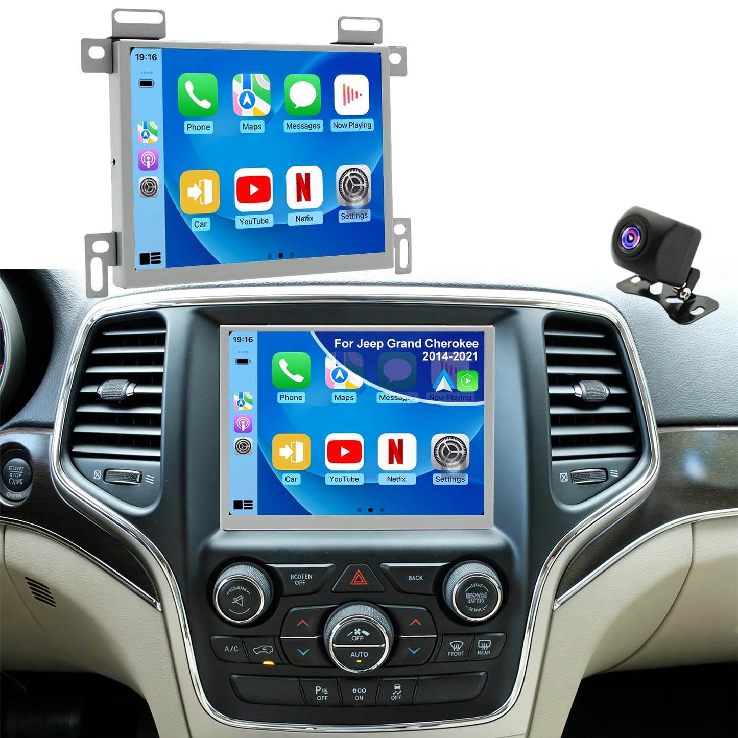 Radio para Coche de 4+64 GB para Jeep Grand Cherokee 2014-2021, Dodge Challenger Charger 2015-2023, RAM 1500/2500/3500 2013-2018 Estéreo, CarPlay, GPS (Solo Compatible con Pantallas de 8,4 Pulgadas)