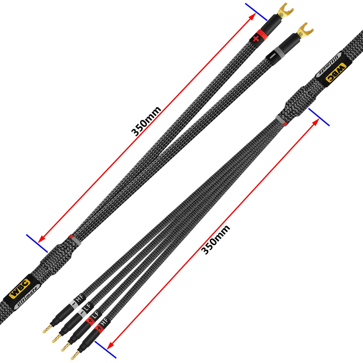 Cable de Altavoz Worlds Best Cables 6 Pies OFC Ultra Puro Eminence Gold Spade y Plátano