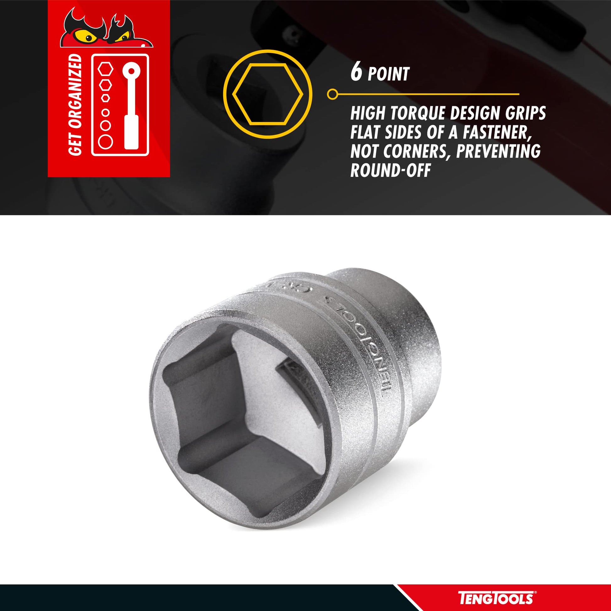 Teng Tools Enchufe métrico regular y poco profundo de 5,5 mm y 1/4 pulgadas, 6 puntos - M1405055-C