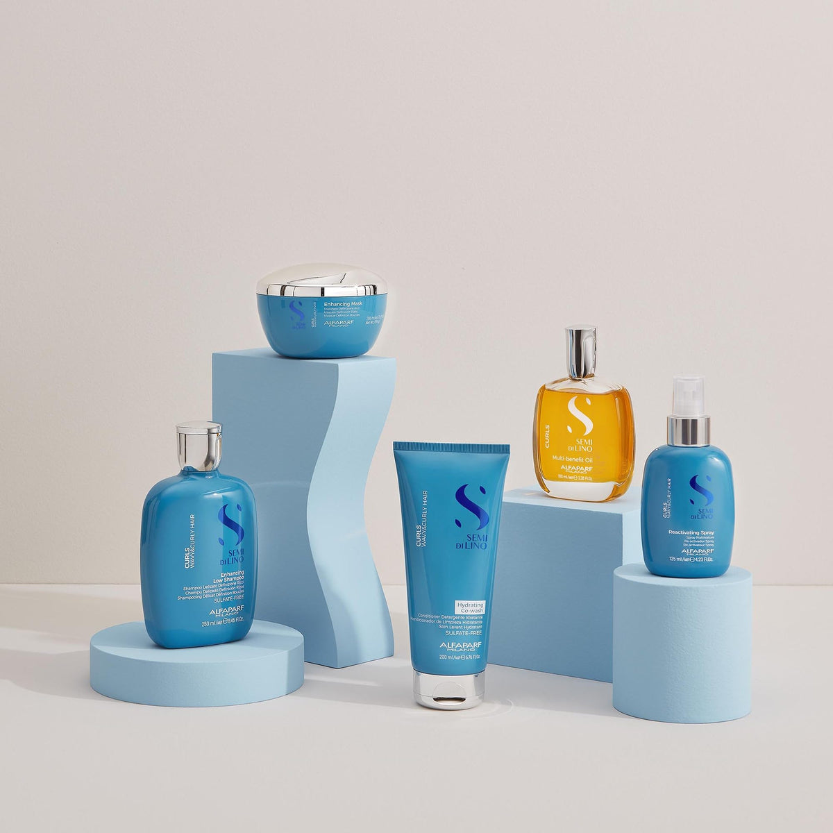 ALFAPARF Semi di Lino Curls Anti-Frizz Acondicionador 2 en 1, 200ml