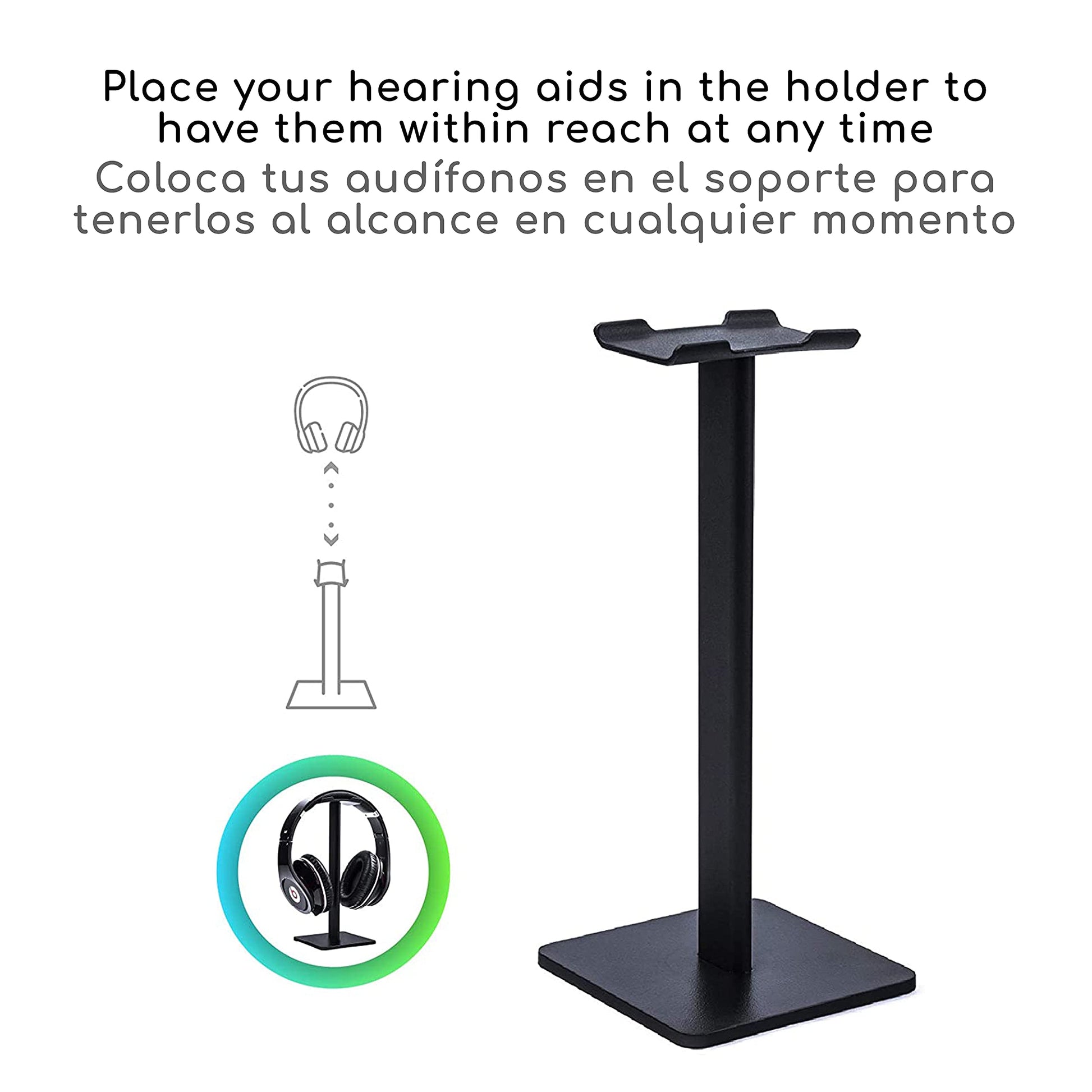 Lenfech boldr Soporte para Audífonos. Base Universal de Escritorio para Auriculares. Organizador de Escritorio. Compatible con Headphones y Gaming Headset Stand. Soporte Gamer (Negro)