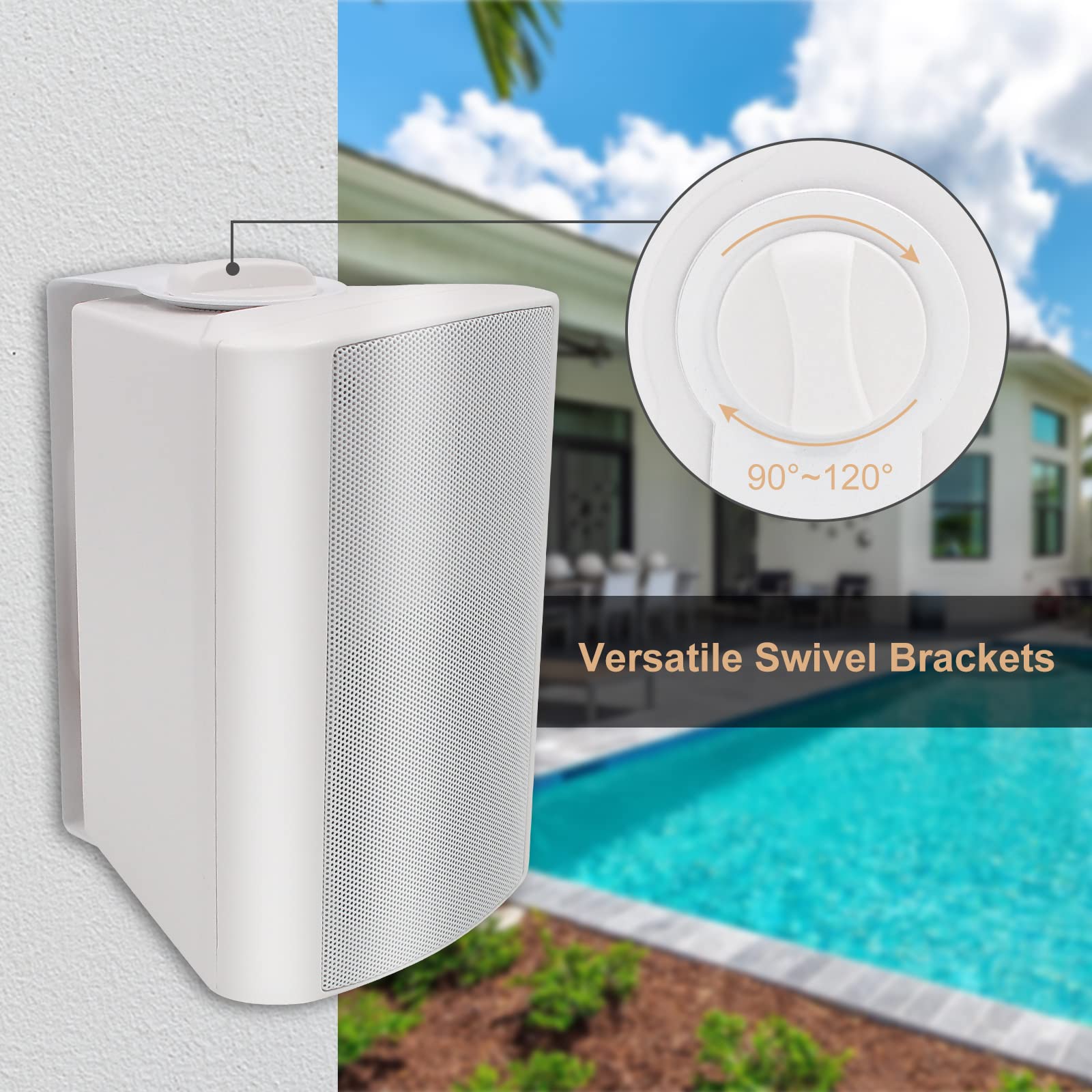 STUDIOFINIX Altavoz Bluetooth de 5,25 Pulgadas y 600 W con Tweeter de cúpula estéreo, Ideal para Sistemas montados en la Pared en Interiores y Exteriores, Compatible con Bluetooth (4 Altavoces)