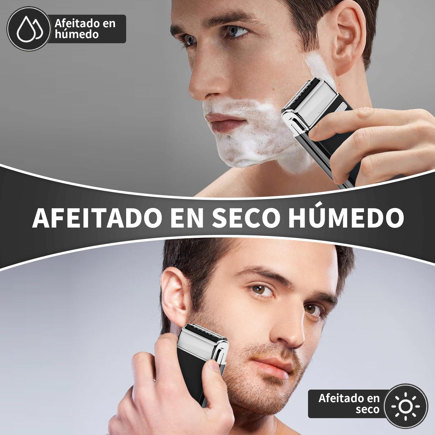 NINOMO Mini Afeitadora Eléctrica, Rasuradoras Portátiles para Hombre（Negro）