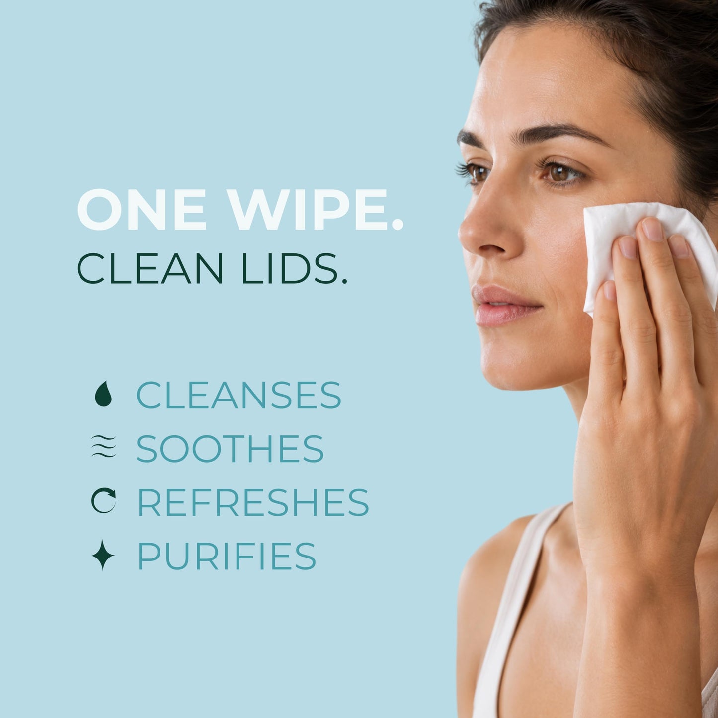 NOVEHA Toallitas para párpados y pestañas | Para picazón, ojos secos, orzuelos y blefaritis, Demodex | Toallitas limpiadoras de ácido hipocloroso suave y natural 0.02% puro, hipoalergénicas y calmantes para ojos sensibles, paquete de 60 unidades