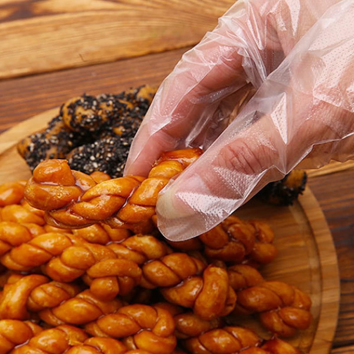 Guantes de Plástico, 300 Piezas Guantes Desechables, Guantes de Plástico Transparentes para Cocina, Limpieza, Cuidado de Manos