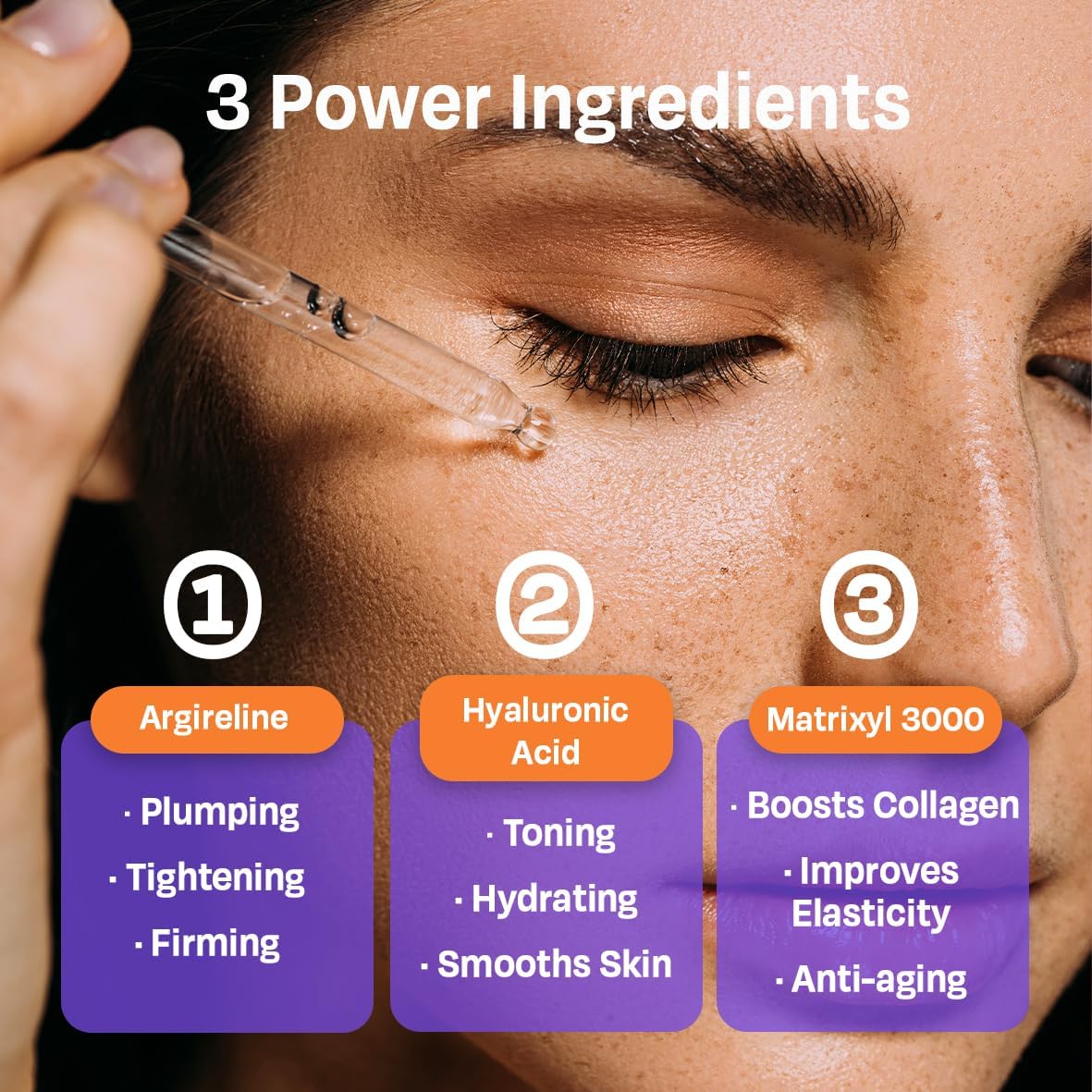 IQNATURAL Argireline Serum Hyaluronic Acid, Matrixyl 3000, Boost Collagen NO PAINFUL INJECTIONS! 1.0oz by IQ Natural