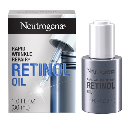 Neutrogena - Aceite de retinol para reparación rápida de arrugas con retinol SA concentrado, suero ligero de tratamiento antiarrugas para arrugas profundas, 1 onza Oz, 1 onza líquida