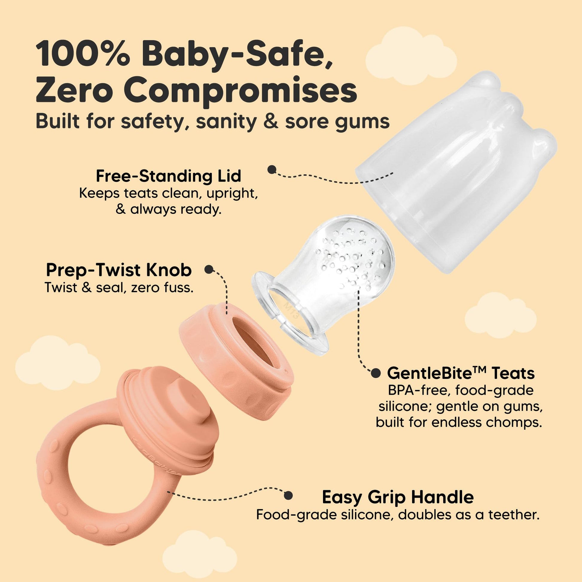 Lil'Prep - Pack de 2 alimentadores para bebés (rosa)