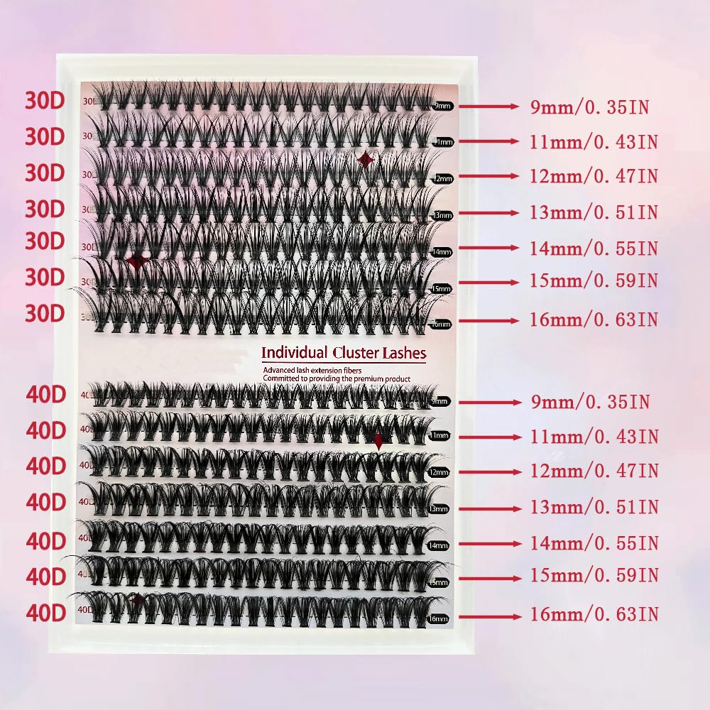 Kit de Extensión de Pestañas 30D 40D | 280 Pestañas Individuales Premium