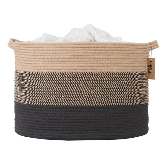 COMFY-HOMI XXXL - Cesta grande de lavandería con cuerda de algodón para guardería, cestas de manta, cesta de lavandería para sala de estar, organizador de almacenamiento de juguetes para perros,