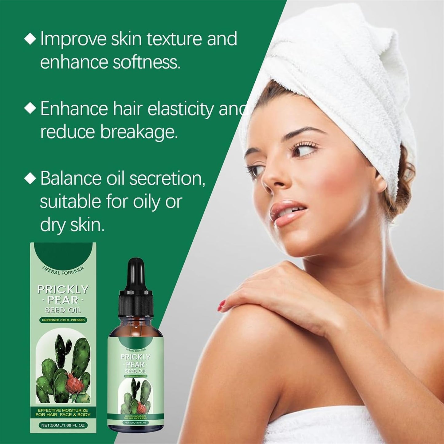 Aceite orgánico de semilla de higo chumbo: hidratación profunda para piel seca - Rostro y cuerpo. Beneficios del aceite de cactus prensado en frío.