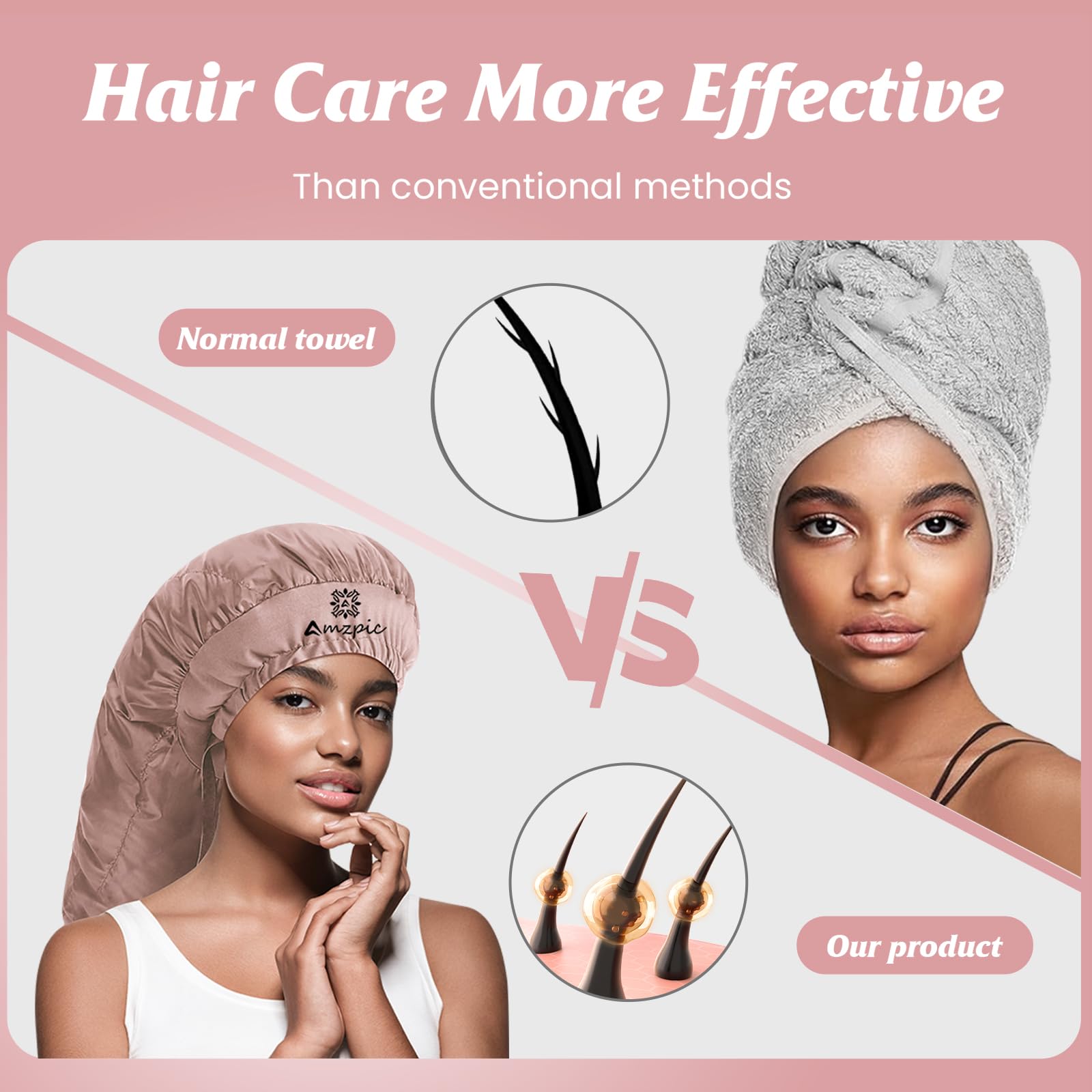 Accesorio Secador De Pelo Versión Extendida Rosa con Diadema para Reducir Calor en Peinado y Secado