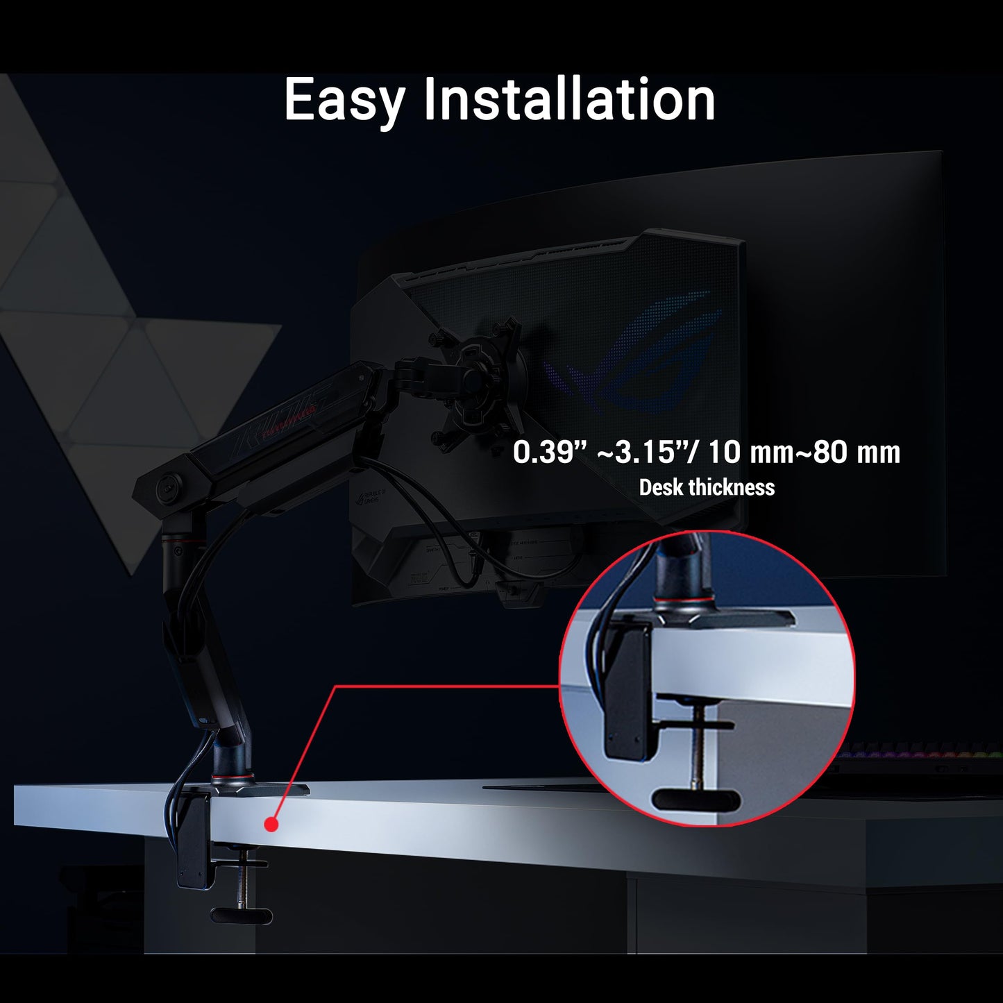 Brazo para Monitor ASUS ROG Ergo Negro Pivotante Totalmente Ajustable
