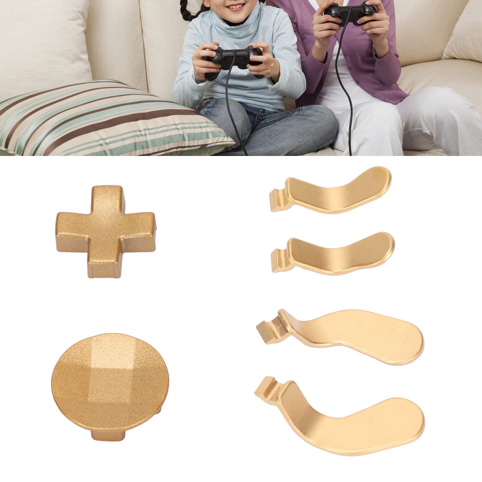Almohadillas y Paletas de Metal ASHATA Dorado Intercambiables para One Elite Series 2