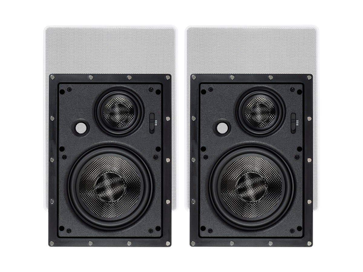 Monoprice 134199 Altavoces de Pared de Fibra de Carbono de 6.5 Pulgadas (par) - Alpha Series