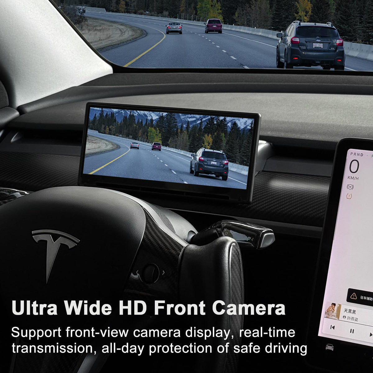 Pantalla Heads Up Display Tlyard para Tesla Model Y Model 3 8.9 Pulgadas HD con CarPlay y Android Auto OTA Actualizaciones