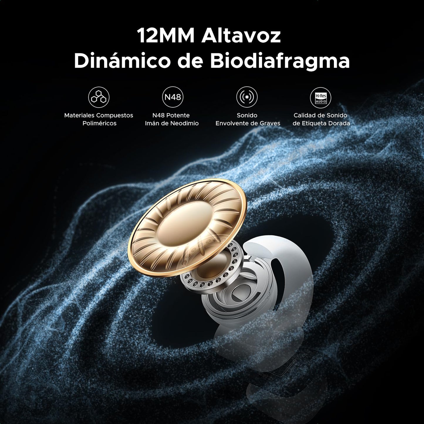 Audífonos Inalámbricos UGREEN Bluetooth 5.4 Abiertos, Diafragmas 12mm con ENC y Carga Rápida para 30 Horas de Reproducción