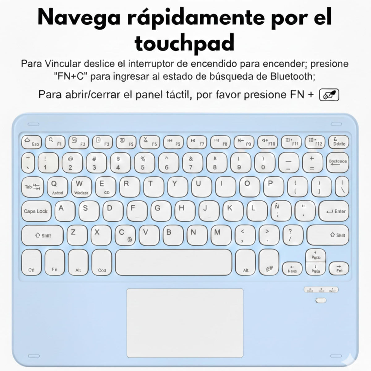 Funda Teclado MR. GADGETS Azul con Trackpad para iPad Air 4th/5th/M2/M3