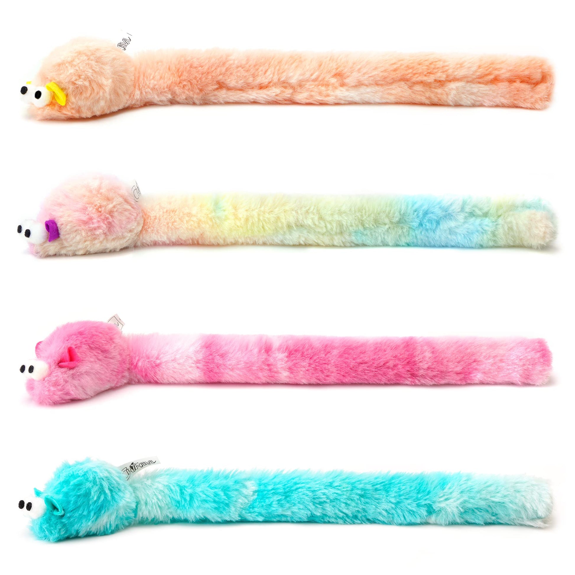 Chiwava 4 Paquetes de 15 Pulgadas de Largo Suave Felpa Gatos Juguetes Ratones con Sonido de Campana, pequeño Mouse de Actividad Interactivo