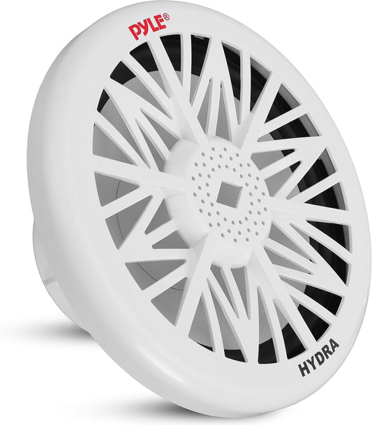 Subwoofer Marino Pyle Blanco Impermeable 8 Pulgadas 400 Watios para Exteriores