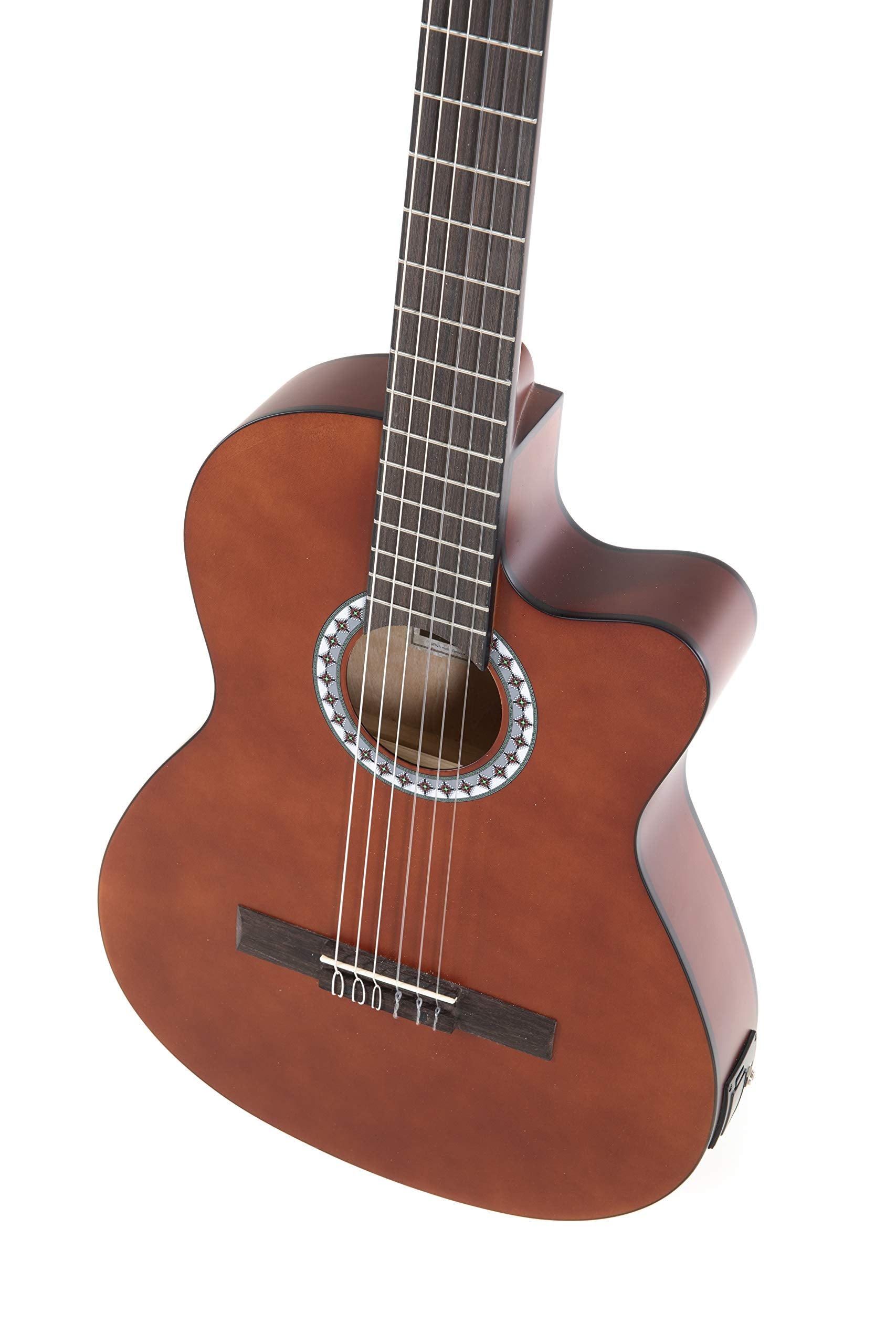 Gewa ISGEWPS510190 Guitarra de concierto Electroacústica, derecha, 4/4 Nogal Slim, Negro