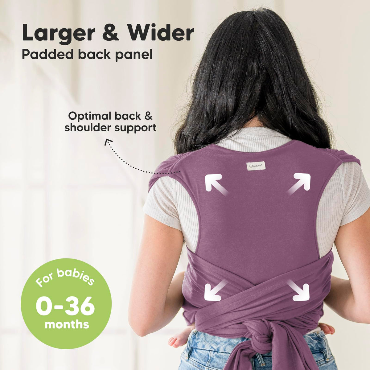 KeaBabies Portabebés D-Lite - Envoltura para bebé, fácil de llevar, ajustable, portabebés recién nacido a niño, portabebés portabebés para bebé, portabebés (malva oscuro)