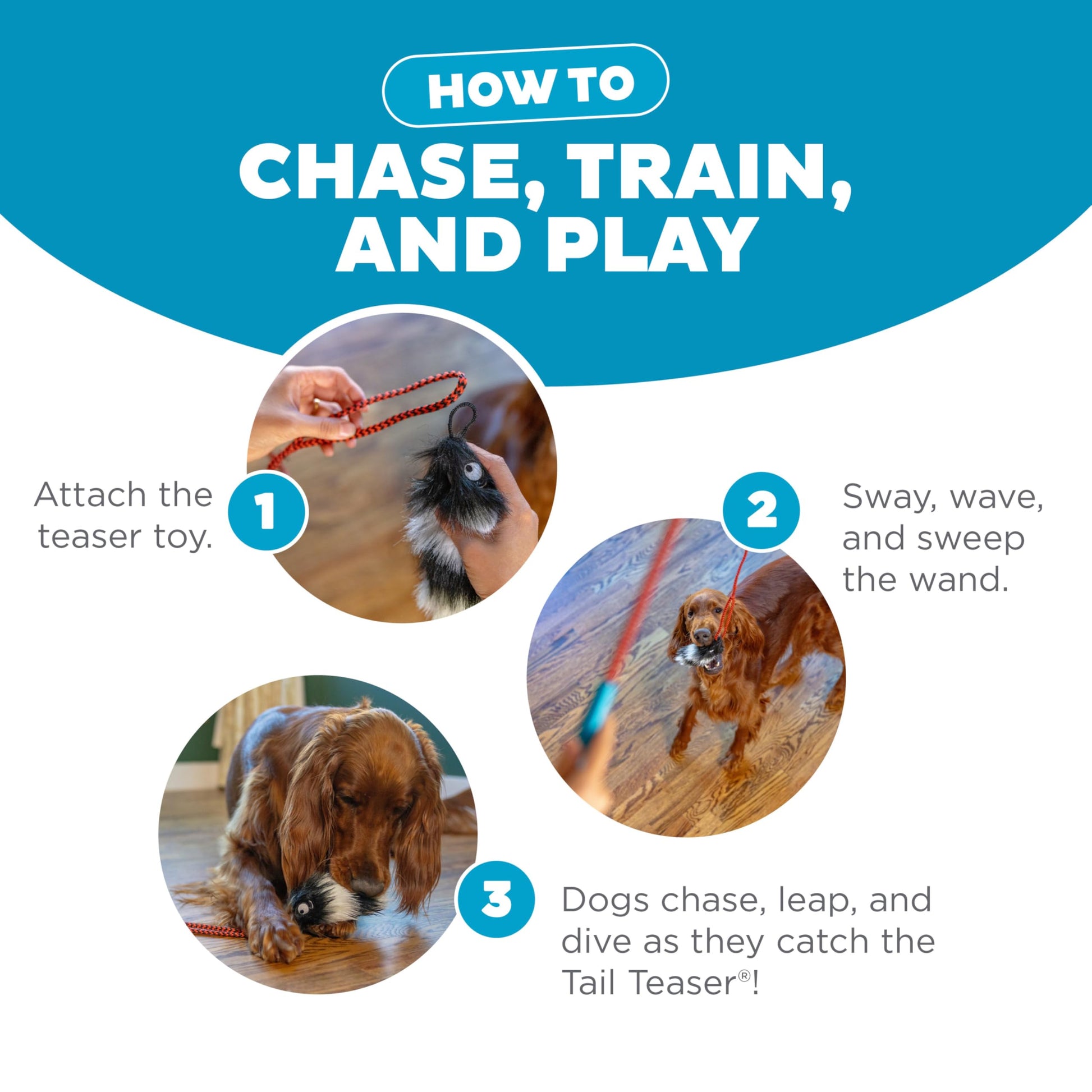 Outward Hound Tail Teaser Durable Dog Wand with Soft Plush Toys