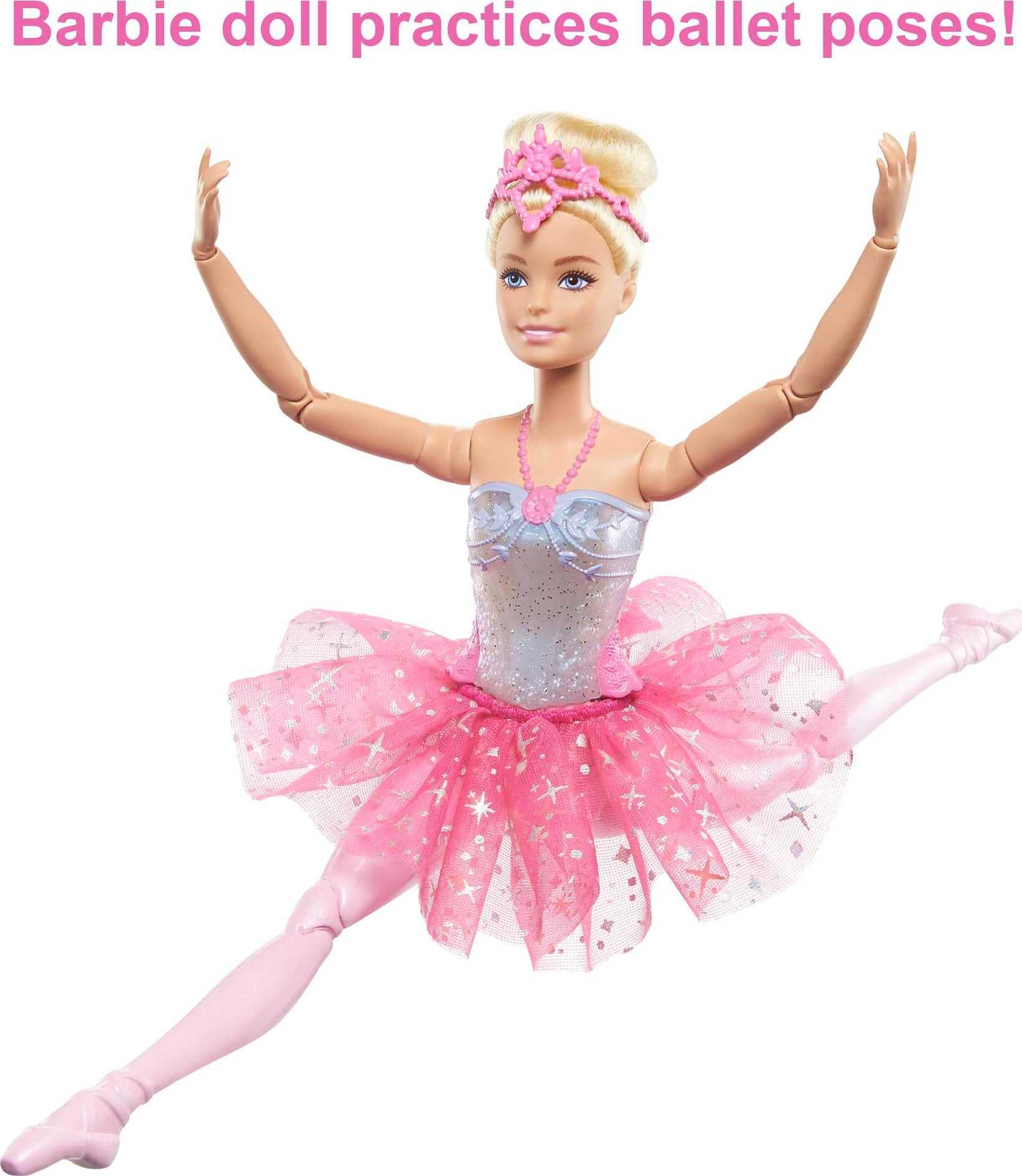 Barbie, Fantasía, Muñeca Bailarina con Luces Brillantes, Tutú Rosa, para Niñas de 3 Años en Adelante, Mattel, ¡Todo es mágico en el Ballet!, Diviértete con Sus 5 Luces Que Muestran Diferentes Colores