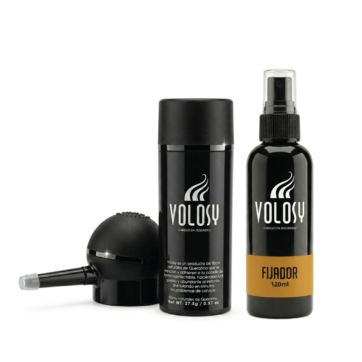 Kit Capilar VOLOSY Cafe Oscuro Microfibras de Queratina Cobertura Total Resistente a Sudor y Viento para Hombre y Mujer